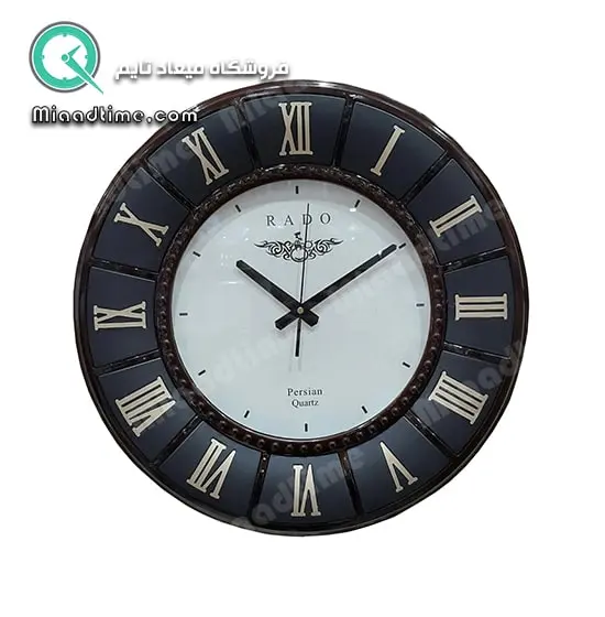 ساعت دیواری گرد پرشین رادو رنگ سرمه ای ساعت دیواری