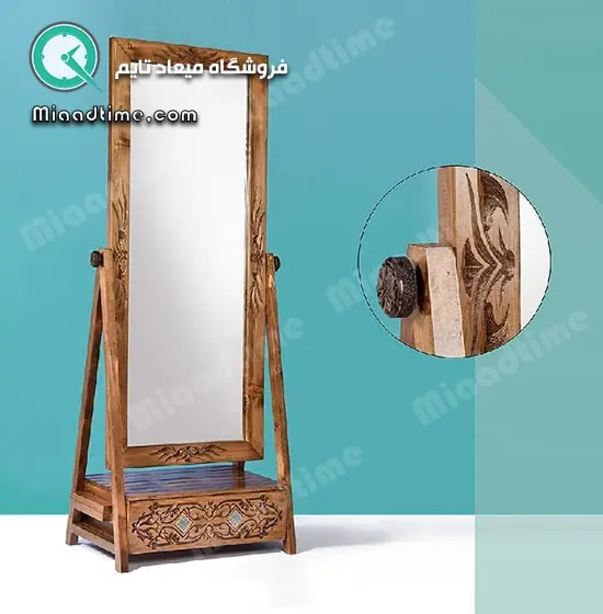 آینه چاتمه کشو دار منبت مدل AY03080 آینه