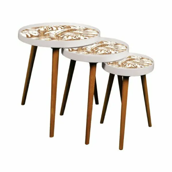 میز عسلی سه تیکه مدل ALMA-731 رنگ WHITE میز