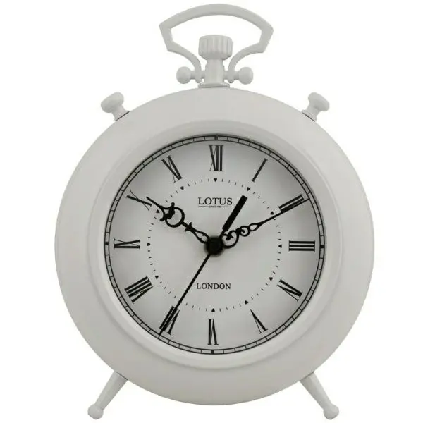 ساعت فلزی رومیزی لوتوس کد BS-500 رنگ WHITE ساعت رومیزی
