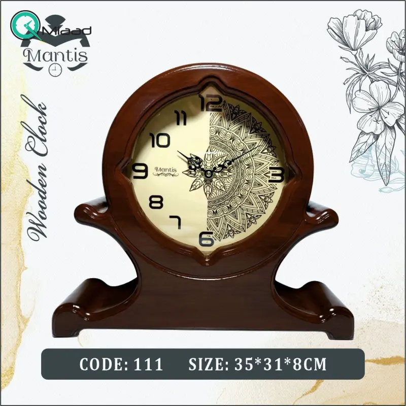 ساعت رومیزی چوبی مانتیس مدل 111 ساعت رومیزی