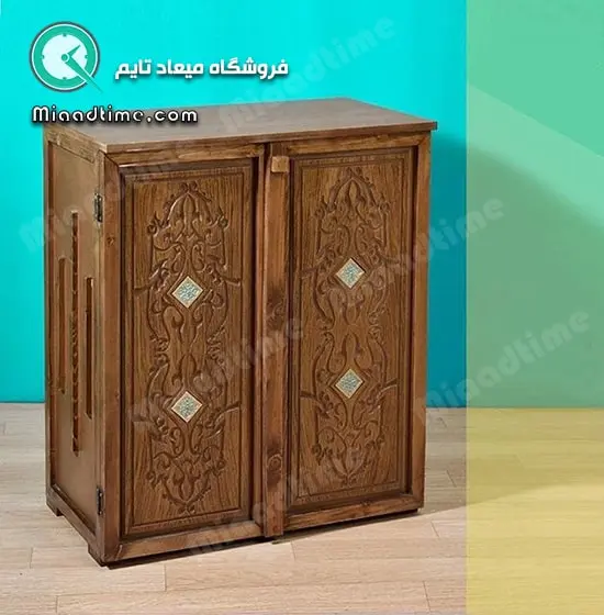 جاکفشی چوبی منبت مدل JK04013 جاکفشی