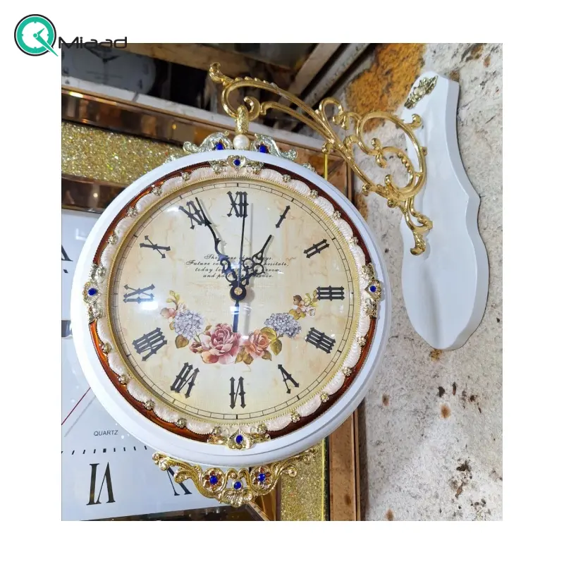 ساعت دیواری دو طرفه مدل LX.1001، ساعت دو طرفه وارداتی بسیار بینظیر با دو رنگ و متریال تمام چوب، صفحه کرم و رنگ سفید ساعت دیواری دو طرفه مدل LX.1001