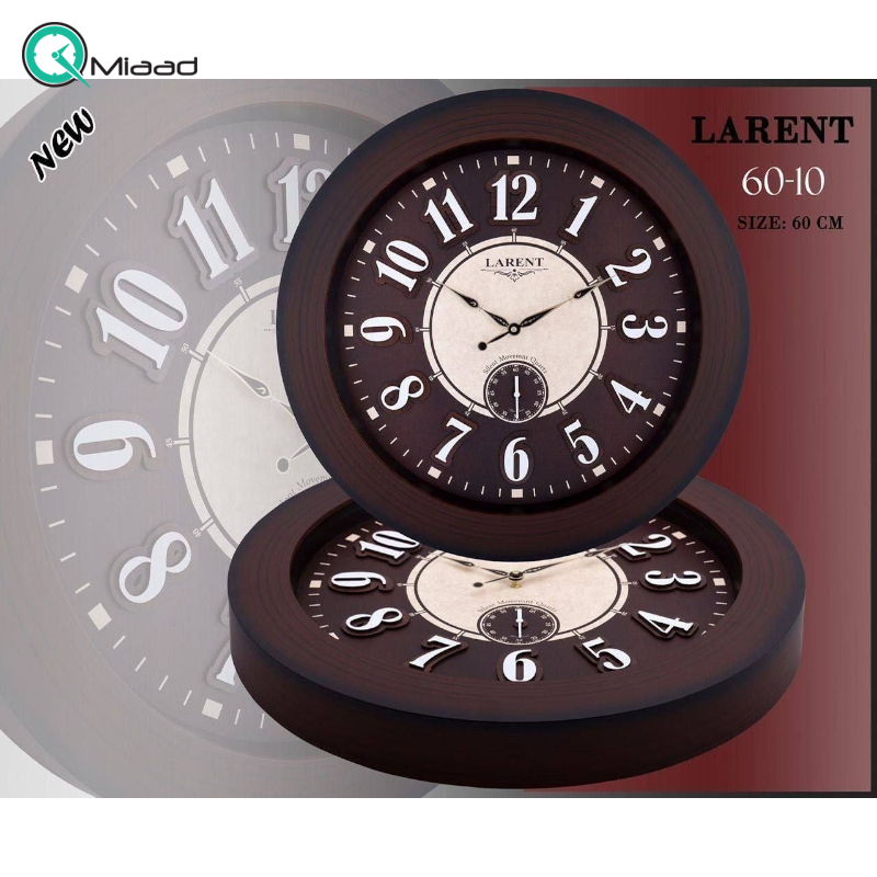 ساعت دیواری لارنت مدل 6010 سایز 70 عدد لاتین