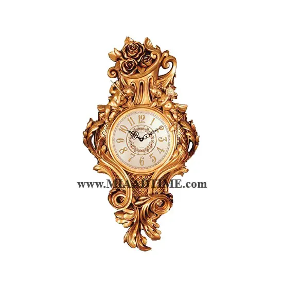 ساعت دیواری پلی رزین دست ساز لوتوس طلایی مدل PH-704-GOLD ساعت دیواری مدرن و شیک