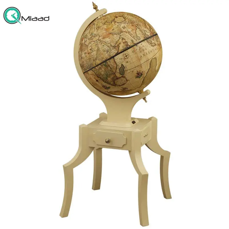 کره زمین چرخشی لوتوس مدل DORIS کد GL-9802 رنگ کرم دکوری شیک