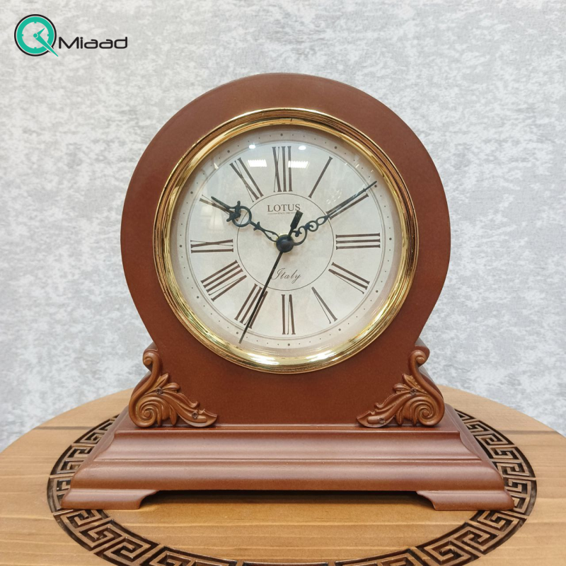 ساعت رومیزی چوبی لوتوس مدل 5512 رنگ گردویی