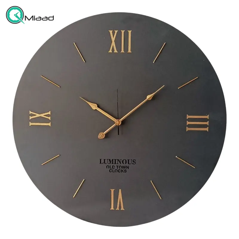 ساعت دیواری لومی Luminous مدل 1348، ساعت دیواری گرد ام دی اف سایز 60 و موتور آرامگرد، ساعت دیواری با صفحه مینیمال و جذاب ساعت