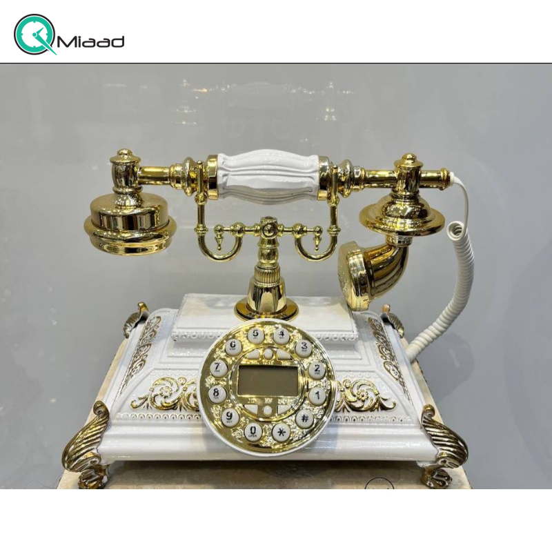 تلفن رومیزی سلطنتی میرون مدل 131 رنگ سفید طلایی