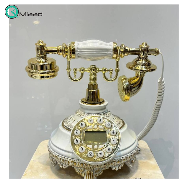 تلفن رومیزی سلطنتی میرون مدل 145 رنگ سفید طلایی