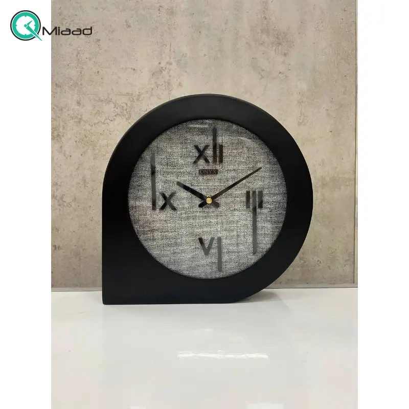 ساعت رومیزی اونیکس مدل BT 325، ساعت رومیزی چوبی متفاوت با متریال صفحه فوم، طرح چرم و اعداد مولتی، صفحه طوسی ساعت رومیزی
