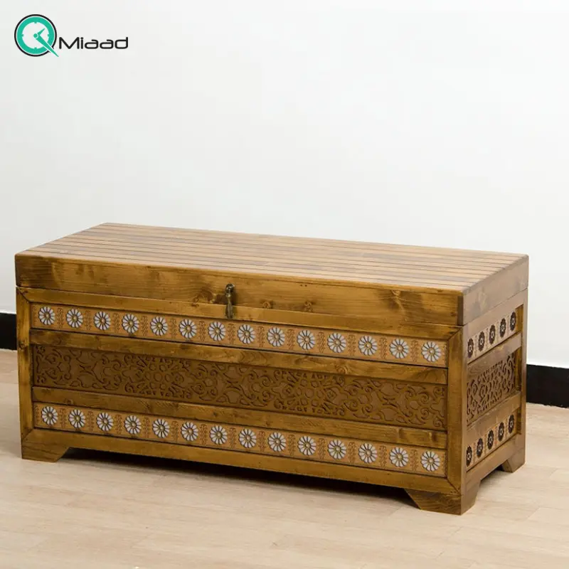 صندوق چوبی مدل SD03019، صندوق سبد دار مدل لوتوس نقره ای، رویه صاف صندوق چوبی
