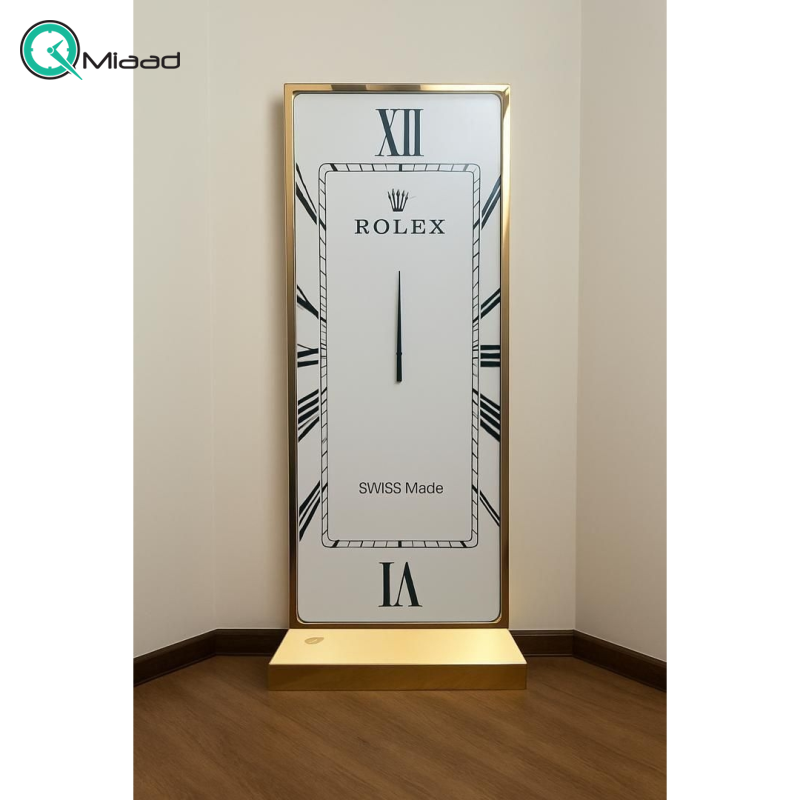 خرید ساعت ایستاده مدرن طرح رولکس طلایی سفید