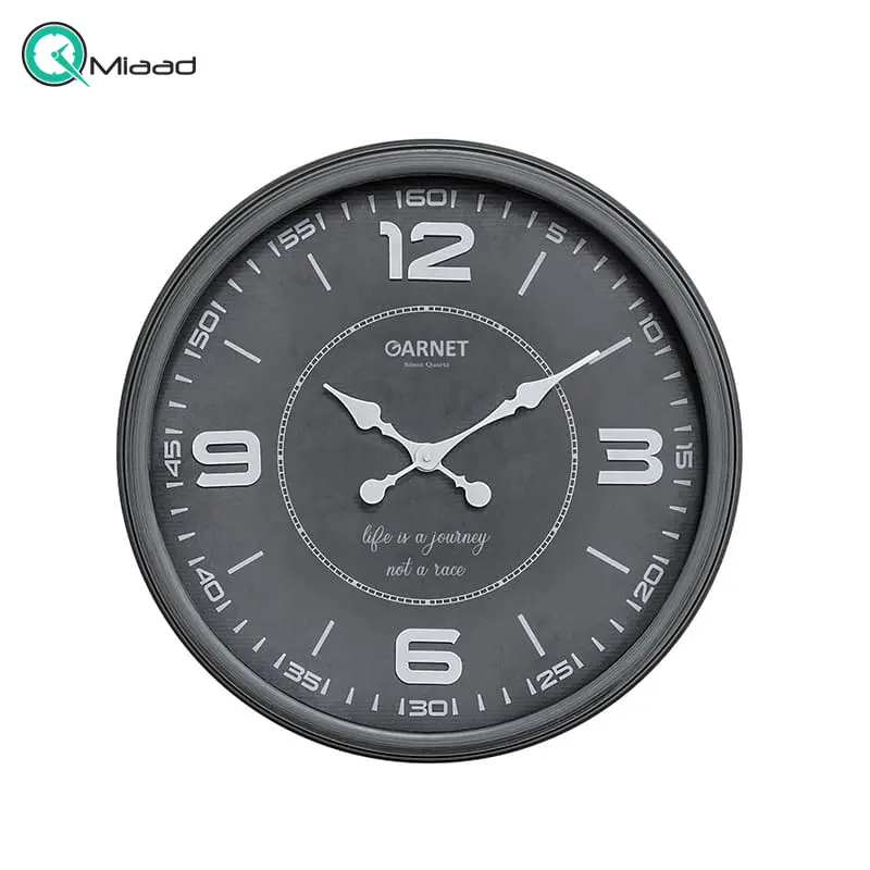 ساعت دیواری شوبرت، ساعت دیواری سایز 60 طرح چوبی فریم پلاستیکی با قیمت اقتصادی، صفحه چوبی ساعت، دارای موتور روانگرد و بدون صدا | مدل 5261 گارنت ساعت دیواری