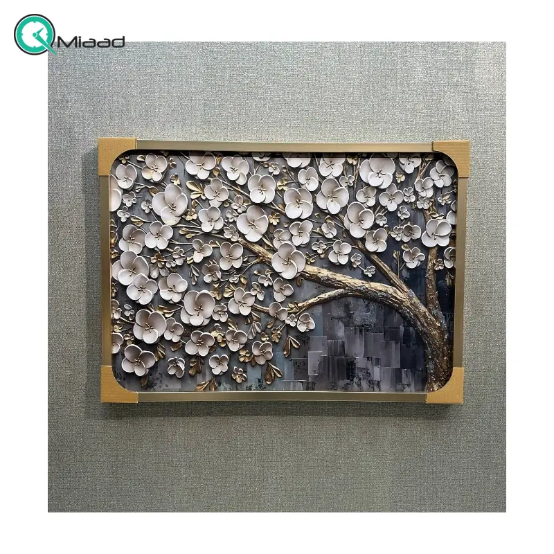 تابلو دکوراتیو شاین مدل 1495، جدیدترین مدل تابلو با بالاترین کیفیت چاپ، متریال پی وی سی قاب، تابلو زیبا و جذاب، تابلو هنری با کیفیت فوق العاده و قابل شستشو طرح درخت و شکوفه ها تابلو