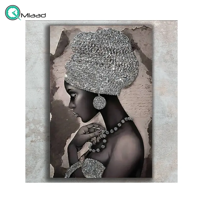 تابلو دکوراتیو شاین کد 202، جدیدترین مدل تابلو با بالاترین کیفیت چاپ، متریال پی وی سی قاب، تابلو هنری با کیفیت فوق العاده و قابل شستشو و سری دوم طرح دختر سیاه پوست آراسته تابلو