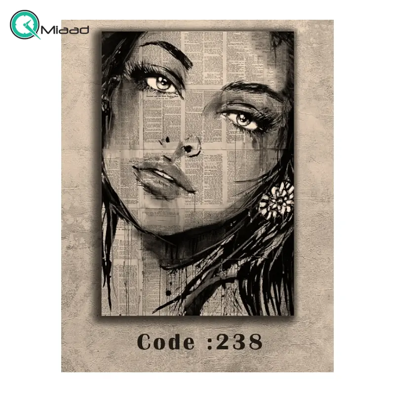 تابلو دکوراتیو شاین کد 238، جدیدترین مدل تابلو با بالاترین کیفیت چاپ، متریال پی وی سی قاب، تابلو هنری با کیفیت فوق العاده و قابل شستشو، سری دوم طرح زیبا نقاشی چهره یک دختر تابلو