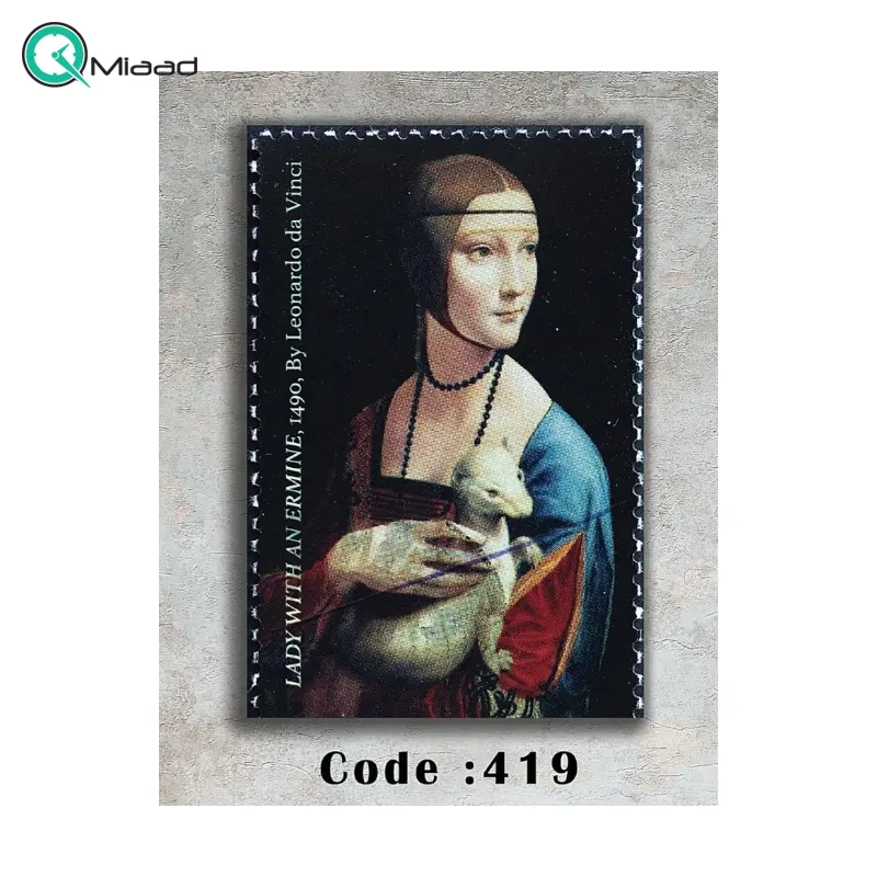 تابلو دکوراتیو شاین کد 419، جدیدترین مدل تابلو با بالاترین کیفیت چاپ، متریال پی وی سی قاب، تابلو هنری با کیفیت فوق العاده و قابل شستشو، طرح زن و راسو در دستش تابلو