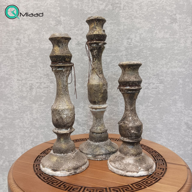 ست شمعدان تزیینی رزین در سه سایز مختلف