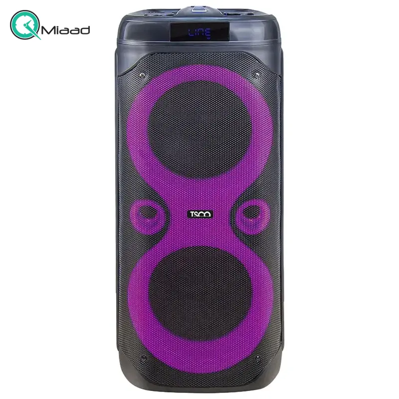 اسپیکر بلوتوث، اسپیکر بلوتوثی فوق العاده با بهره مندی از نورپردازی LED و نمایشگر اسپیکر، دارای پنل تنظیم صدا، قابلیت های AUX,USB,BT,FM و میکروفون وایرلس | مدل TS 1905 اسپیکر بلوتوث