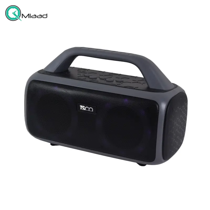 اسپیکر بلوتوث، اسپیکر بلوتوثی قابل حمل و دارای چراغ های RGB، پورت شارژ Type C، قابلیت های AUX,USB,BT,FM، قابلیت پشتیبانی از تماس تلفنی| مدل TS 23500 اسپیکر بلوتوث