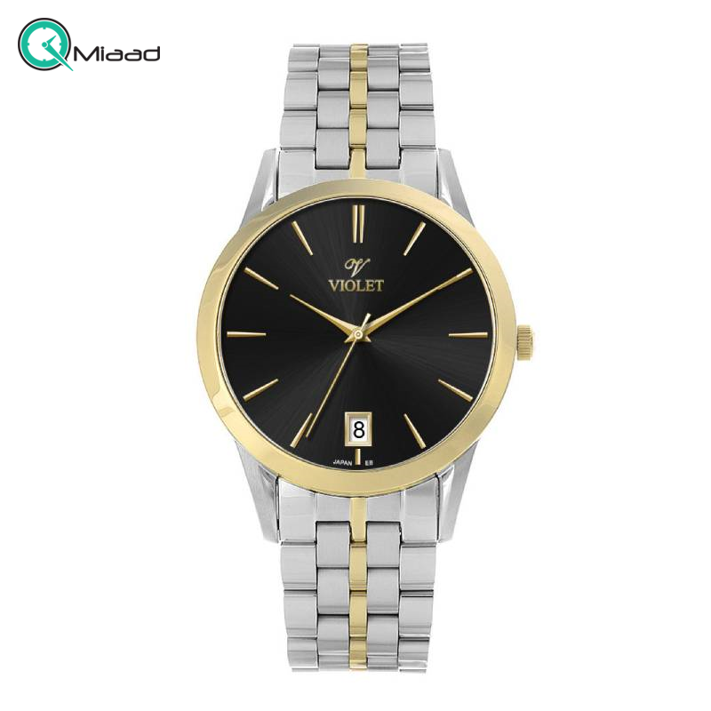 ساعت مچی مردانه ویولت کد 0640/2 طلایی صفحه مشکی