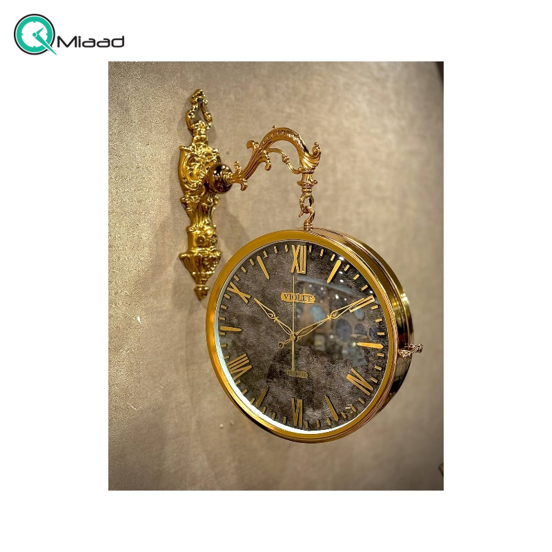 ساعت دیواری دو طرفه ویولت T2350 رنگ طلایی مشکی