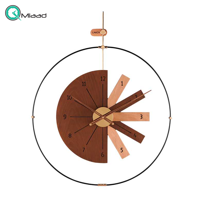 ساعت دیواری مدرن لاکوی کد WMC-15013 رنگ قهوه ای