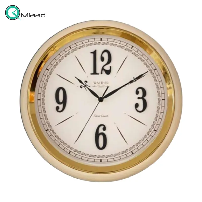 ساعت دیواری والتر Walther مدل 4020 | ساعت دیواری سایز 38 با موتور آرامگرد، بدنه و صفحه کرم به همراه جزییات مشکی ساعت دیواری