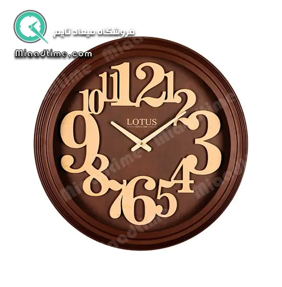 ساعت دیواری فلزی صفحه برجسته چوبی Woodland-16016 ساعت دیواری مدرن و شیک