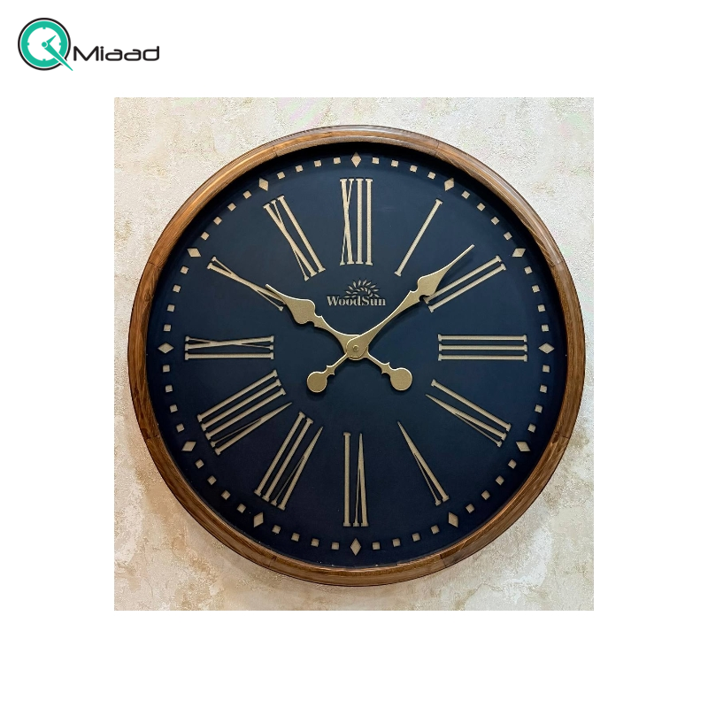 ساعت دیواری وودسان مدل ژنو صفحه مشکی سایز 50