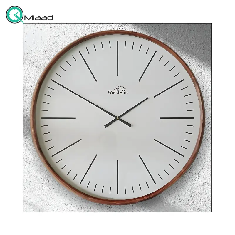 ساعت دیواری وودسان، ساعت دیواری ساخته شده با چوب طبیعی روس سبک کلاسیک، مدل کی یف سفید، سایز 80 ساعت دیواری