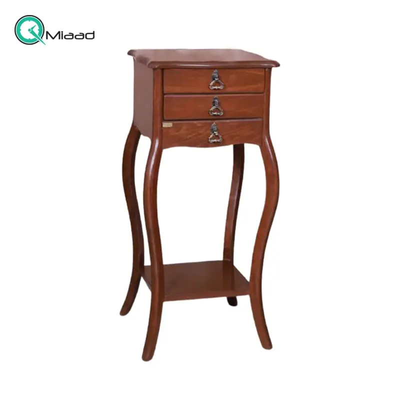 میز تلفن چوبی آکاژو کد 06، میز کنار مبلی با طراحی ساده و کلاسیک، دارای دو کشو و دو فضا برای نگه داری وسایل دکوری  خرید میز تلفن گرام