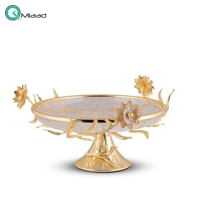 میوه خوری بنیکو، ظرف میوه خوری تخت آبگز نارسیس، مناسب پذیرایی | کد 4424 میوه خوری تخت