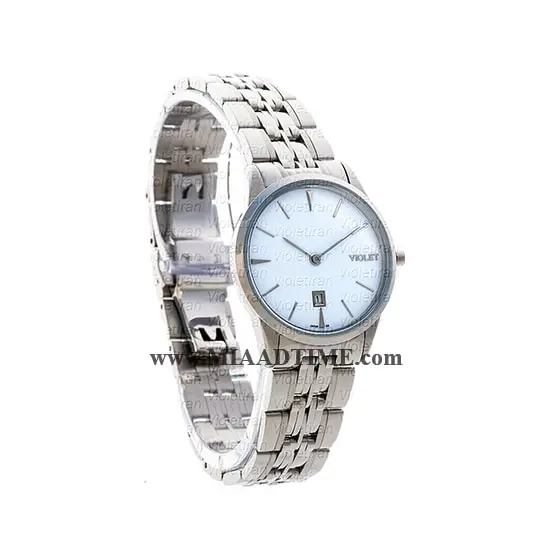 ساعت مچی ویولت زنانه کلاسیک گرد فلزی استیل صفحه سفید کد 0459L خرید اینترنتی ساعت مچی زنانه استیل