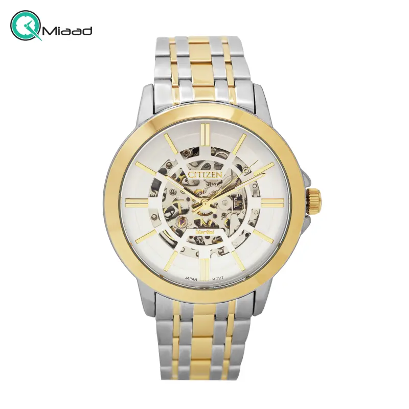 ساعت مچی مردانه سیتیزن Citizen، ساعت مردانه اسکلتون تمام استیل صفحه سفید درجه یک موتور میوتا ساخت ژاپن مدل 3411 ساعت مچی