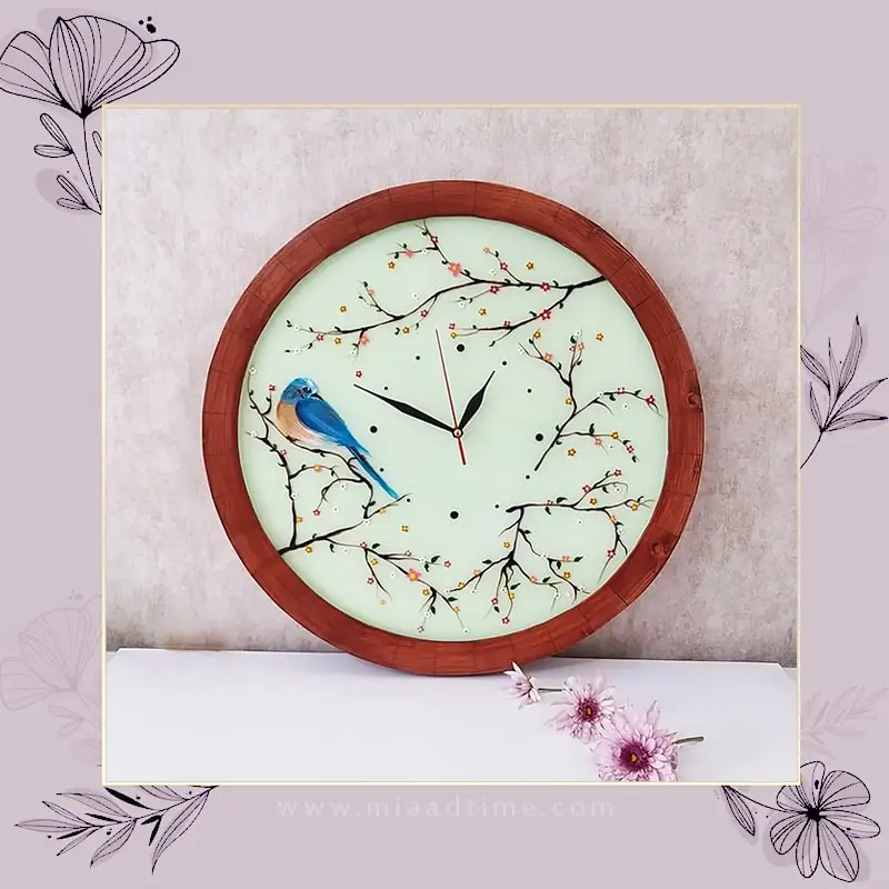 ساعت دیواری چوبی دست ساز مدل 123 ساعت دیواری چوبی