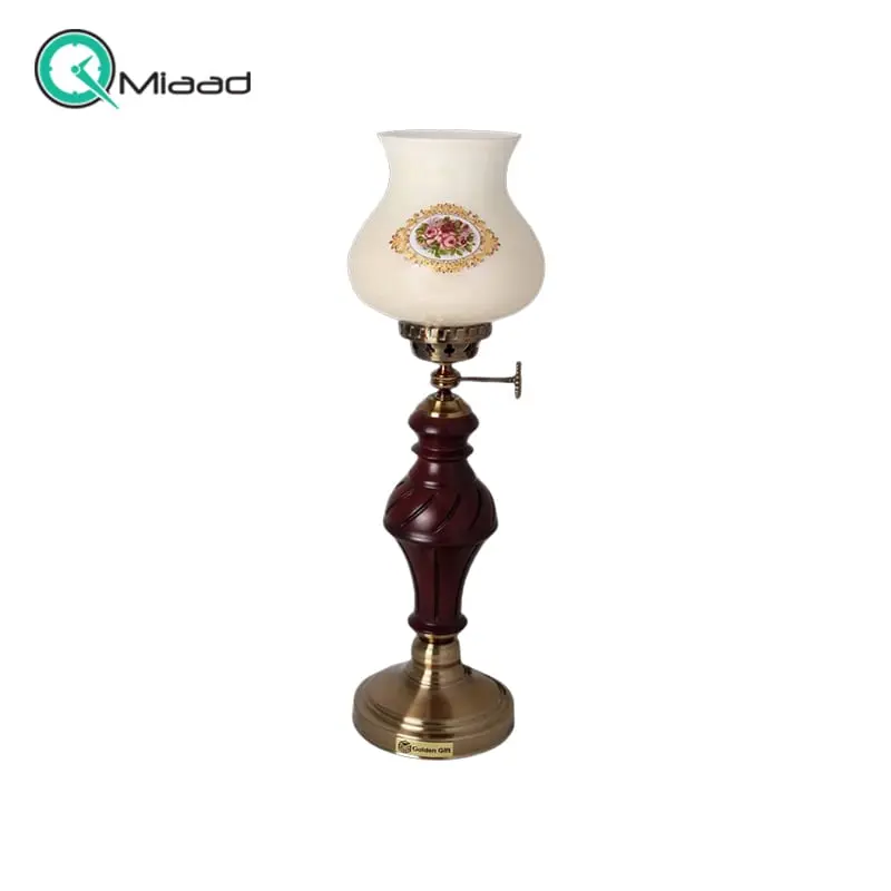 آباژور چوبی طرح گردسوز مدل 715، آباژور سنتی و چوبی با طرح گردسوز های قدیمی، بدنه از جنس چوب با کیفیت بالا آباژور
