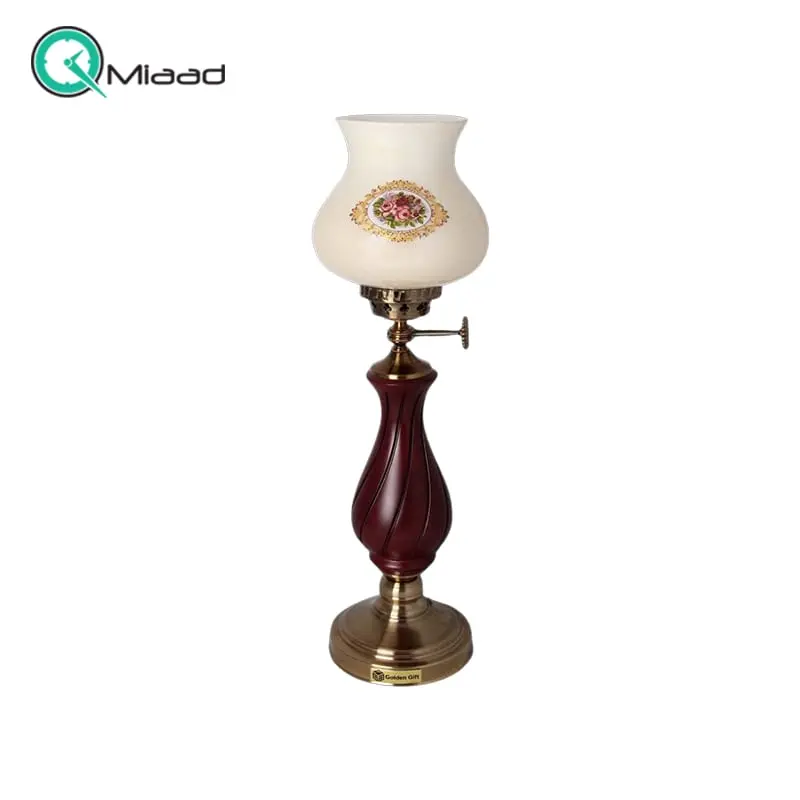 آباژور چوبی مدل 716، آباژور چوبی با طراحی سنتی طرح گردسوز، بدنه از متریال چوب بسیار مقاوم و با کیفیت آباژور