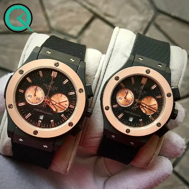 ساعت مچی ست هابلوت مدل 3317 مشکی رزگلد خرید اینترنتی ساعت مچی سه موتوره مردانه