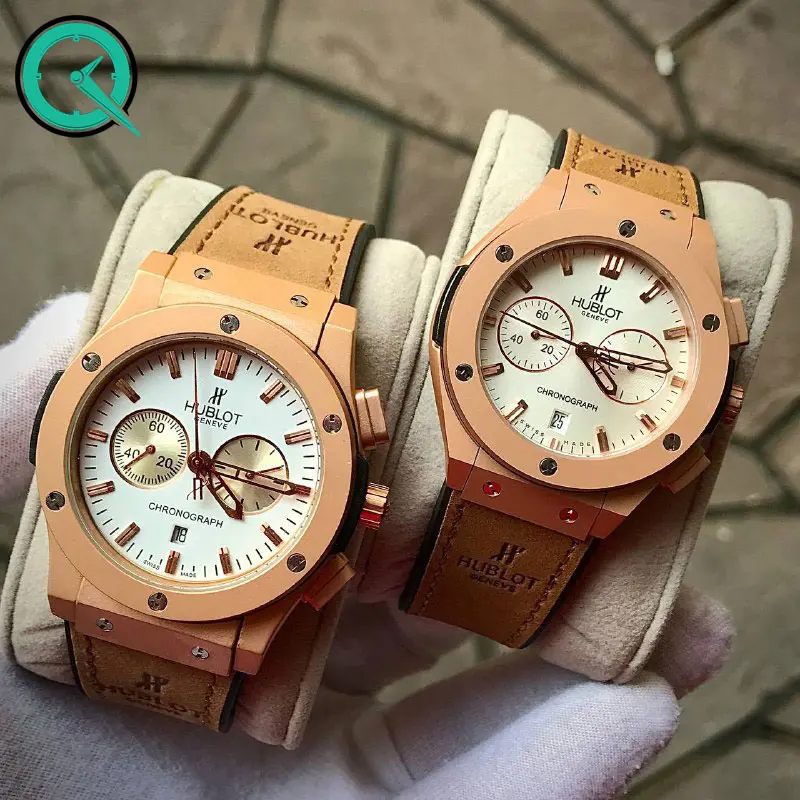 ساعت مچی ست هابلوت مدل 3323 رزگلد خرید اینترنتی ساعت مچی سه موتوره مردانه