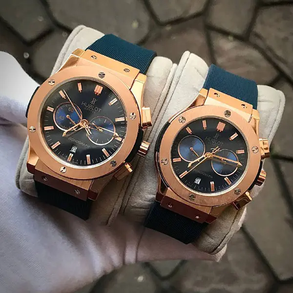 ساعت مچی ست هابلوت مدل 3328 رزگلد خرید اینترنتی ساعت مچی سه موتوره مردانه