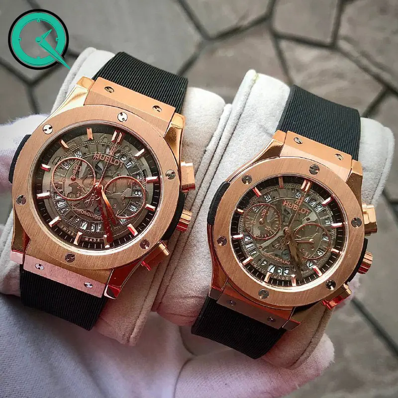 ساعت مچی ست هابلوت مدل 3331 رزگلد خرید اینترنتی ساعت مچی سه موتوره مردانه