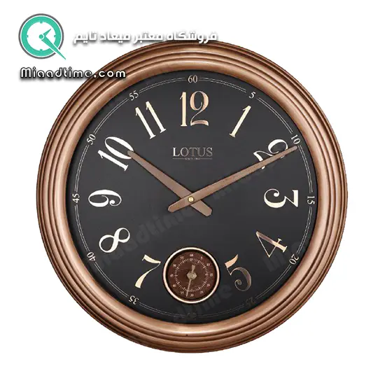 ساعت دیواری فلزی دو موتوره رزگلد لوتوس آبکاری رزگلد مدل R0SENBURG M3006 ساعت دیواری مدرن و شیک