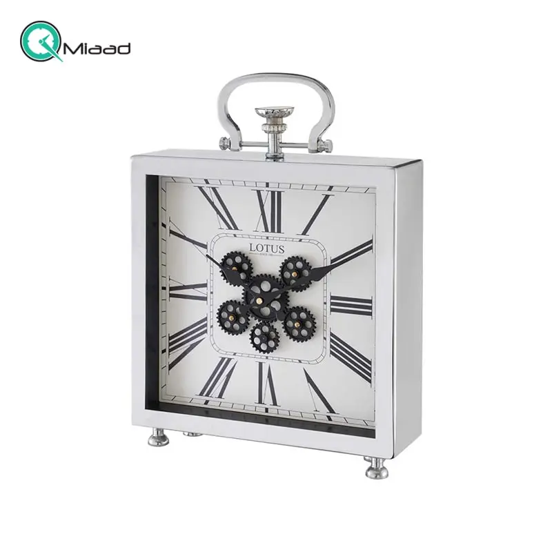 ساعت رومیزی فلزی چرخ دنده لوتوس مدل 801 Silver-Wh ساعت رومیزی