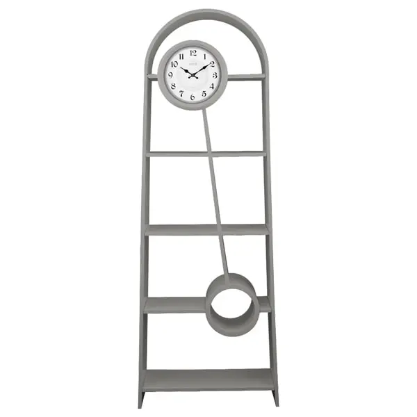 ویترین ساعت دار چوبی لوتوس مدل 999 طوسی ساعت ایستاده