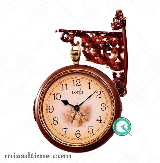ساعت دیواری دو طرفه چوبی لوتوس | کد KS-5500 ساعت
