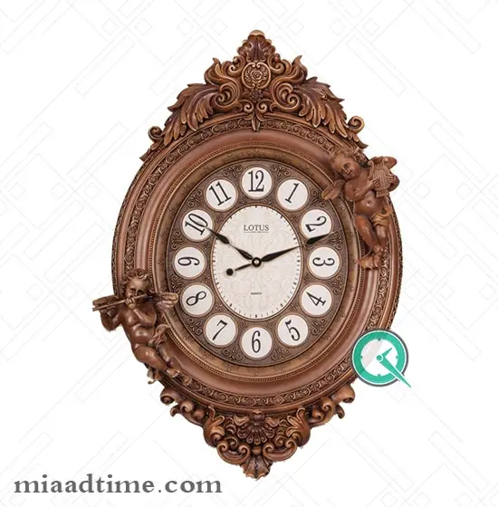 ساعت دیواری لوتوس | پلی رزین قهوه ای | کد PH-700-BR ساعت دیواری