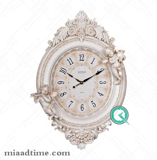 ساعت دیواری لوتوس | پلی رزین کرم | کد PH-700-CR ساعت دیواری
