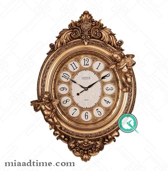 ساعت دیواری لوتوس | پلی رزین طلایی | کد PH-700-G ساعت دیواری